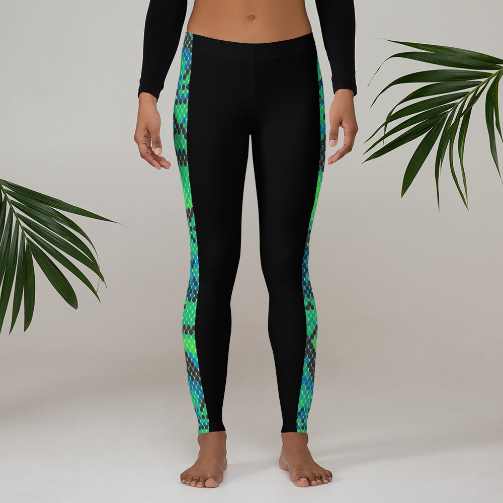 Green Snake Skin Leggings