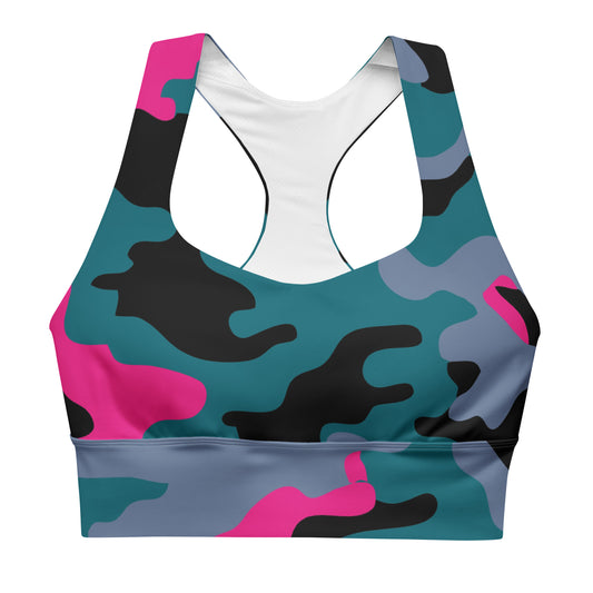 Teal Camo Sports Bra