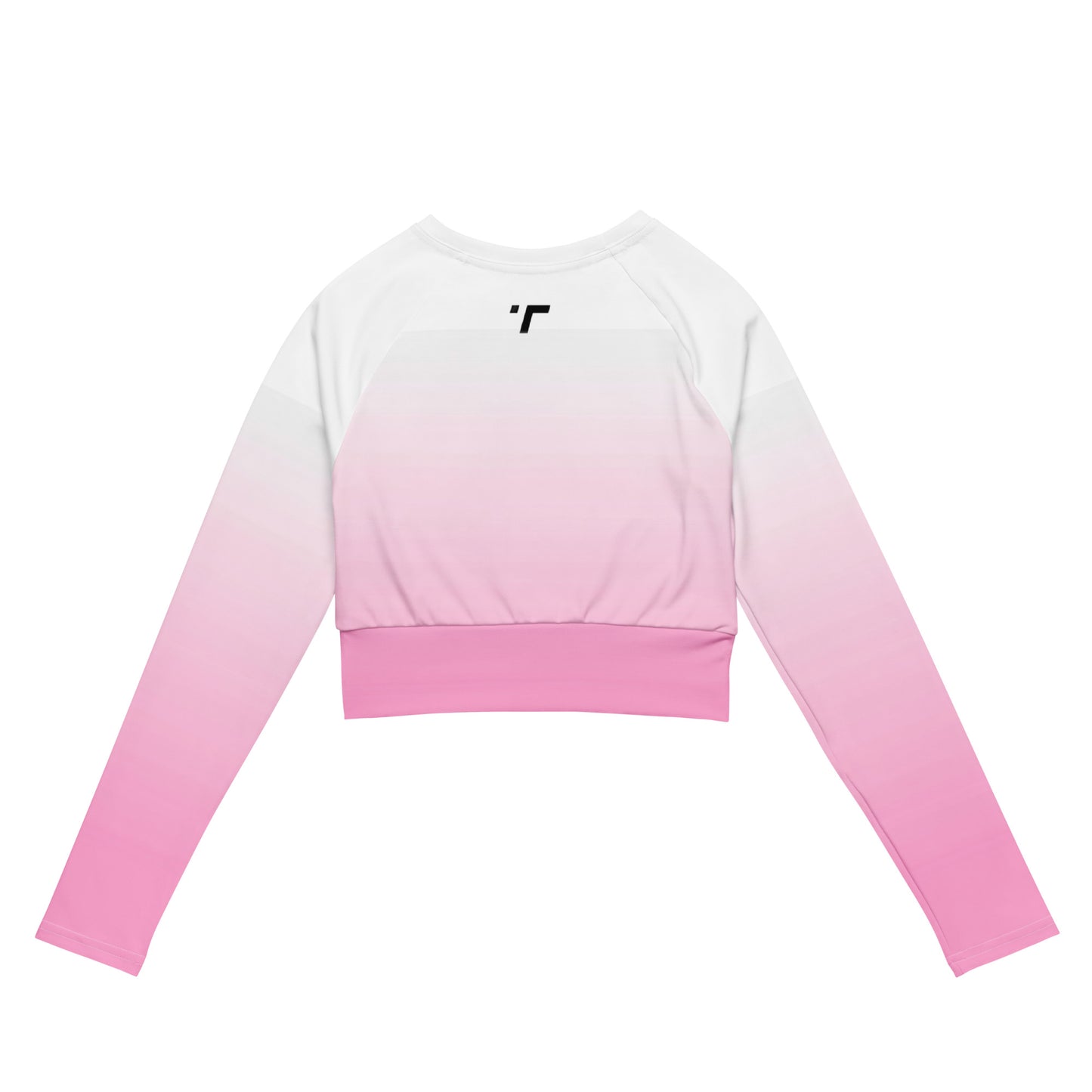 Ombre Pink Long-sleeve Crop Top