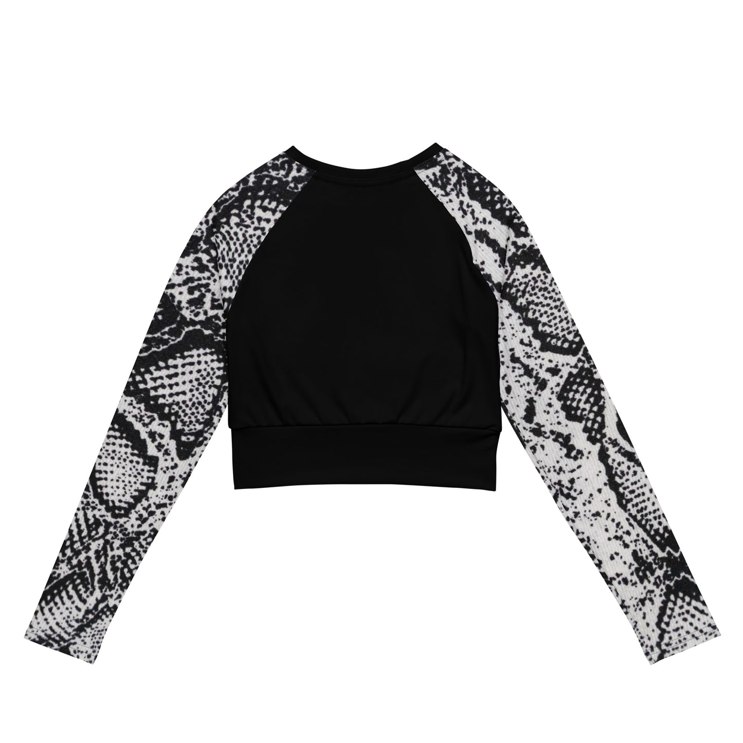 Snake Skin Long-Sleeve Crop Top