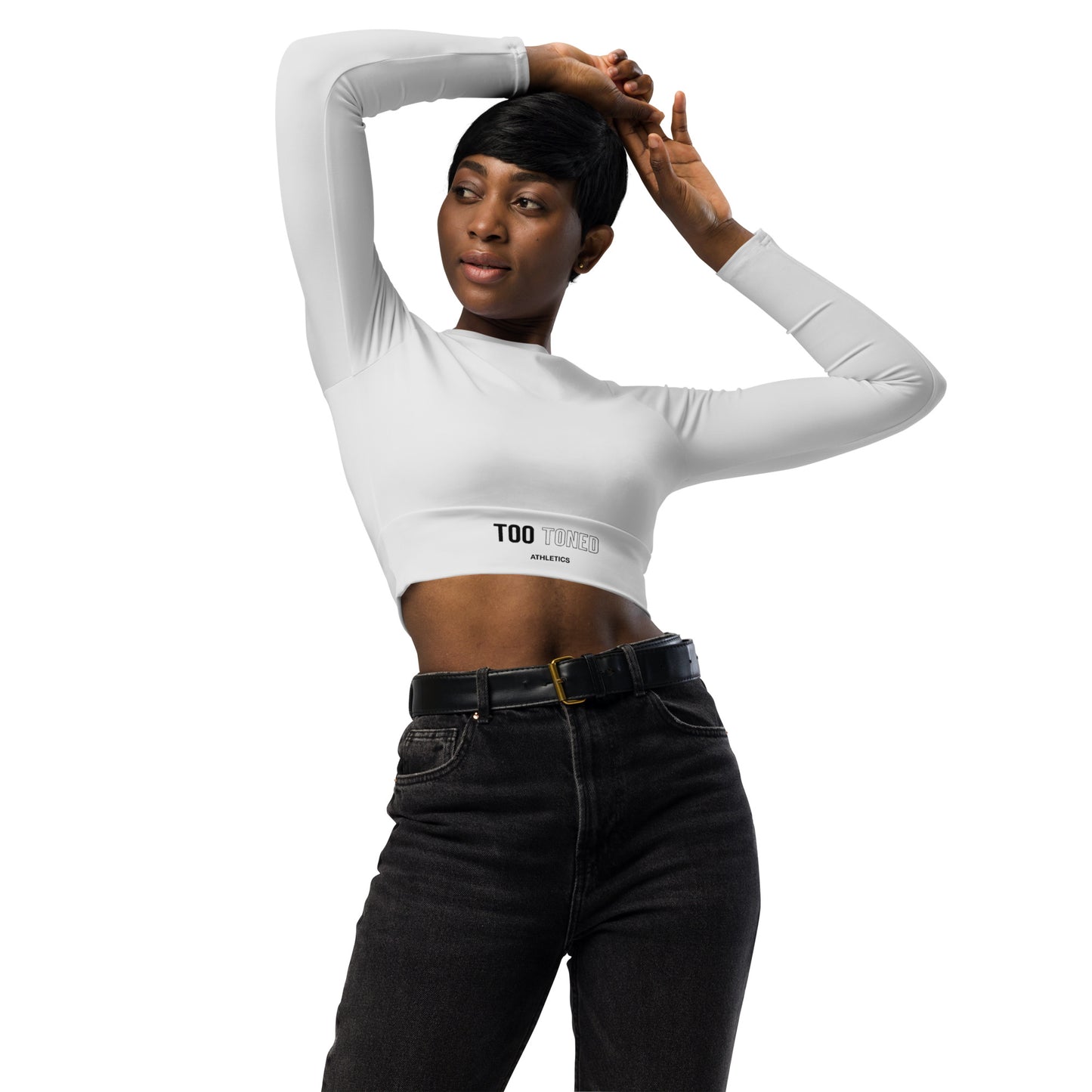 TTA Long-Sleeve Crop Top - White