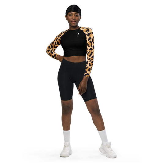 Leopard Long-Sleeve Crop Top