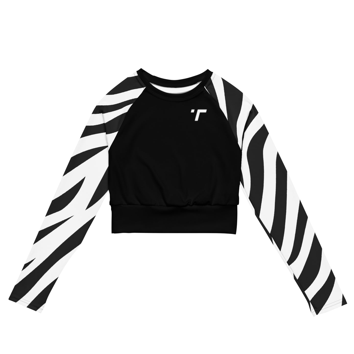 Zebra Long-sleeve Crop Top