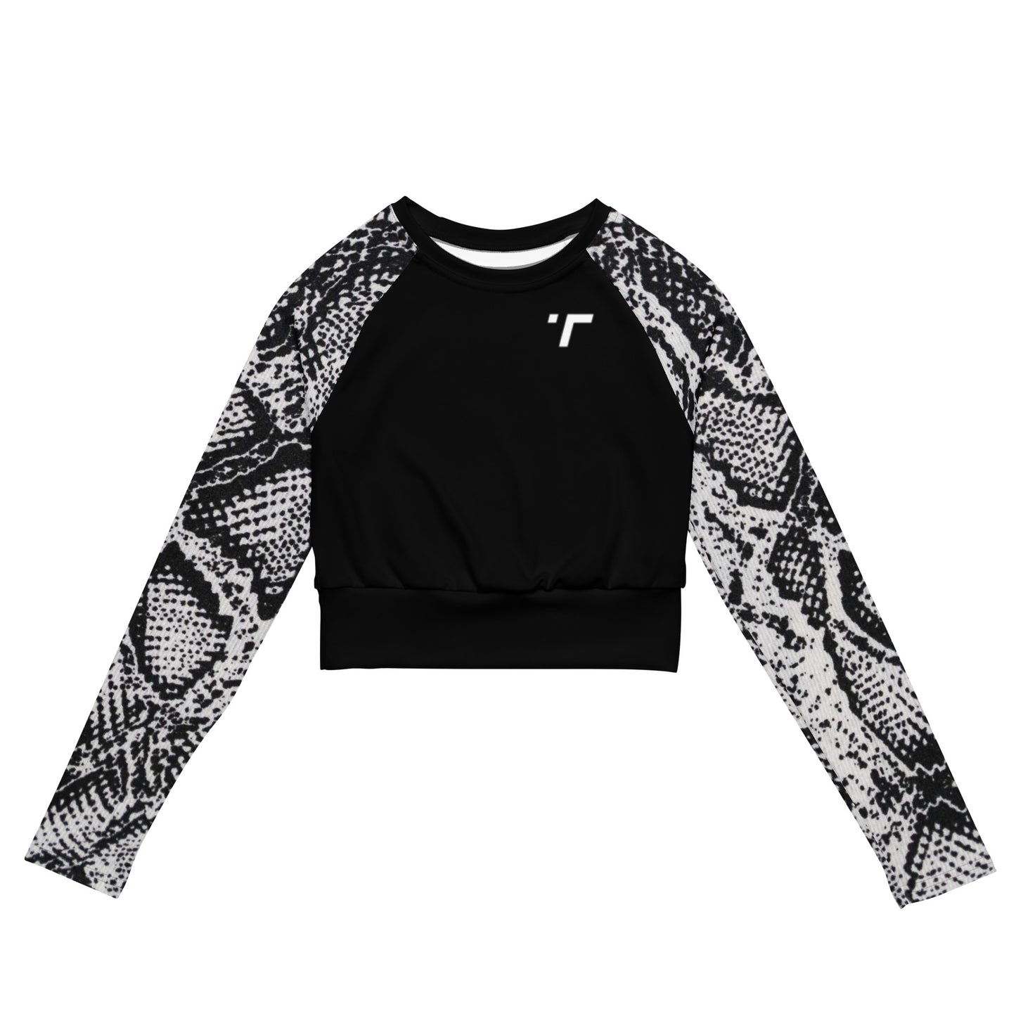 Snake Skin Long-Sleeve Crop Top