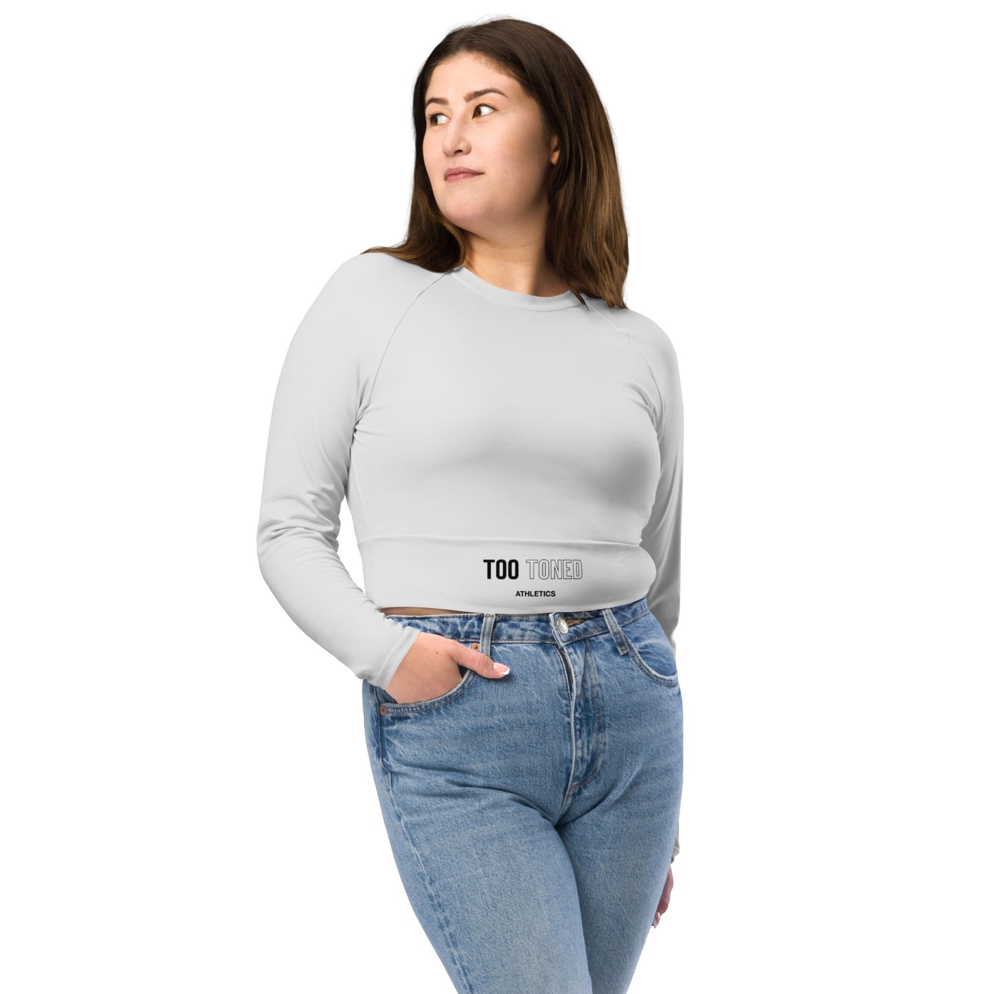 TTA Long-Sleeve Crop Top - White