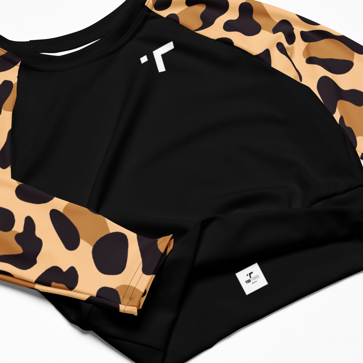 Leopard Long-Sleeve Crop Top