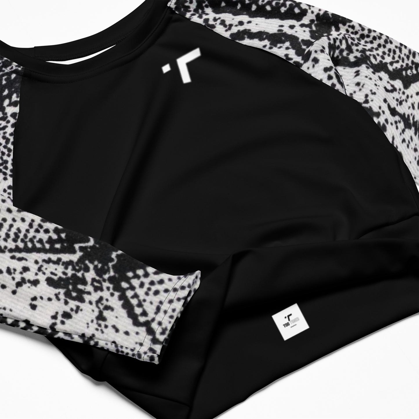 Snake Skin Long-Sleeve Crop Top