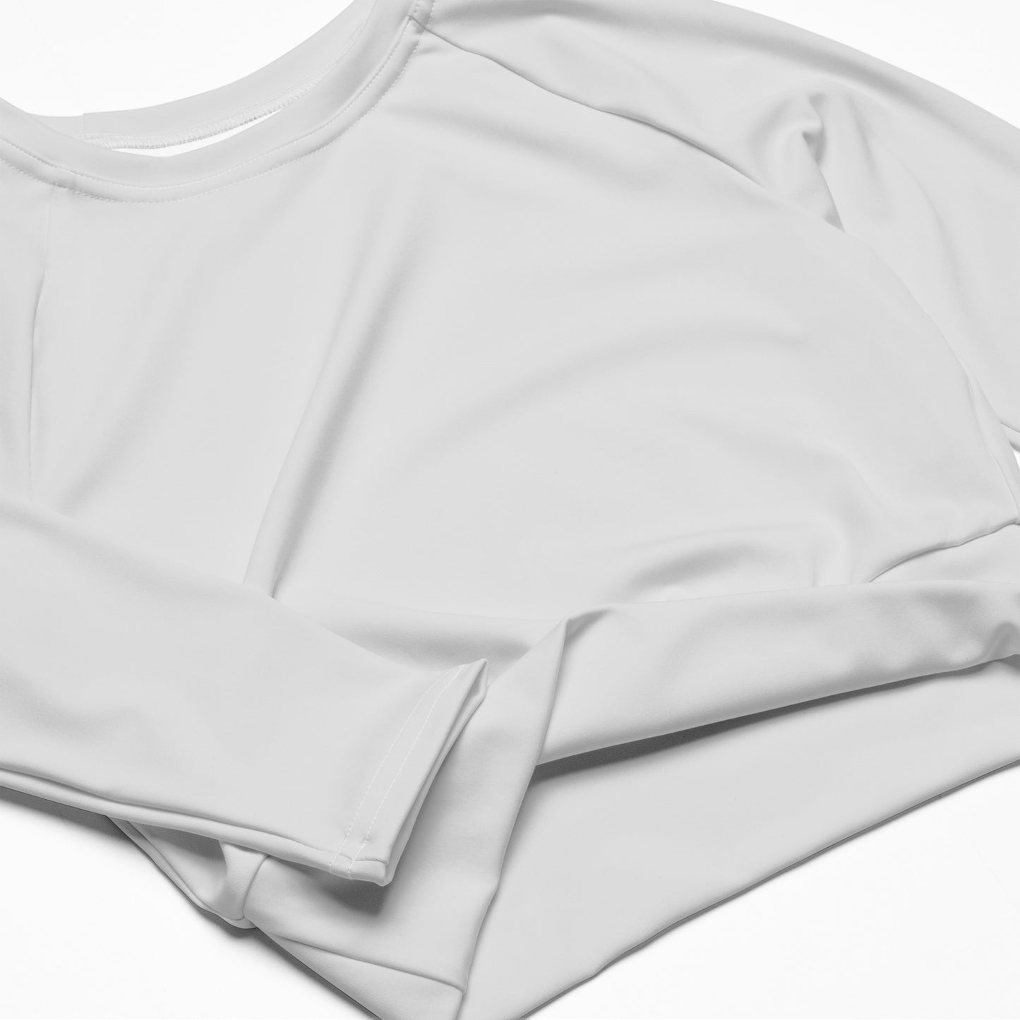 TTA Long-Sleeve Crop Top - White