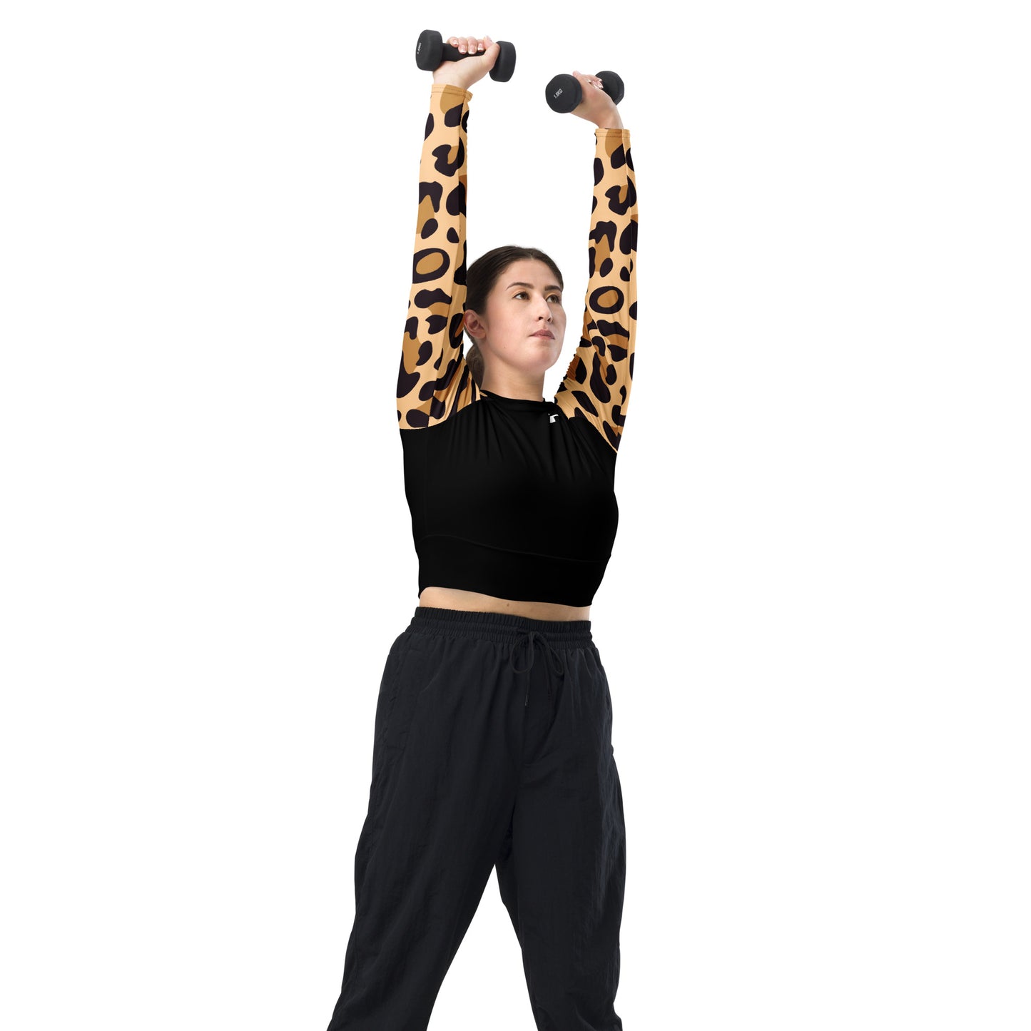 Leopard Long-Sleeve Crop Top