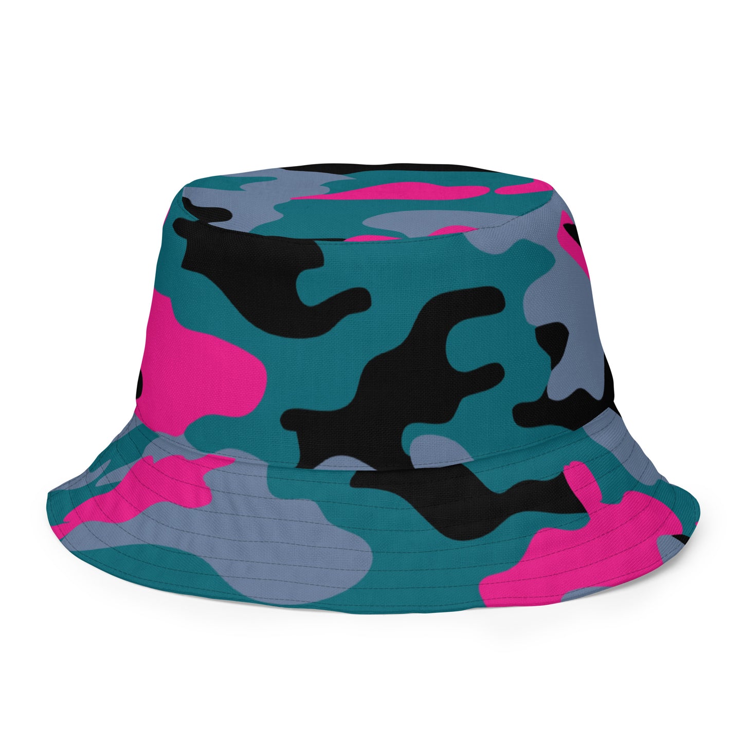 Teal Camo Reversible Bucket Hat