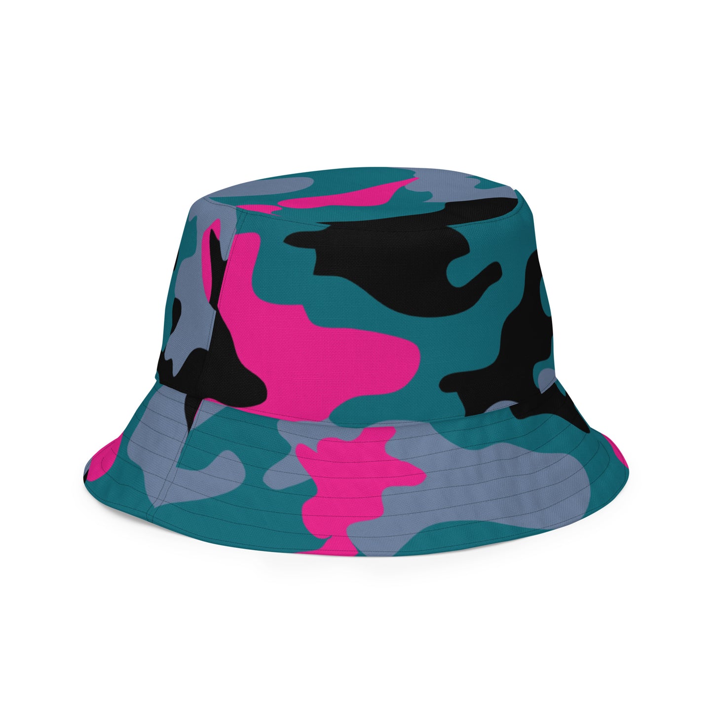 Teal Camo Reversible Bucket Hat