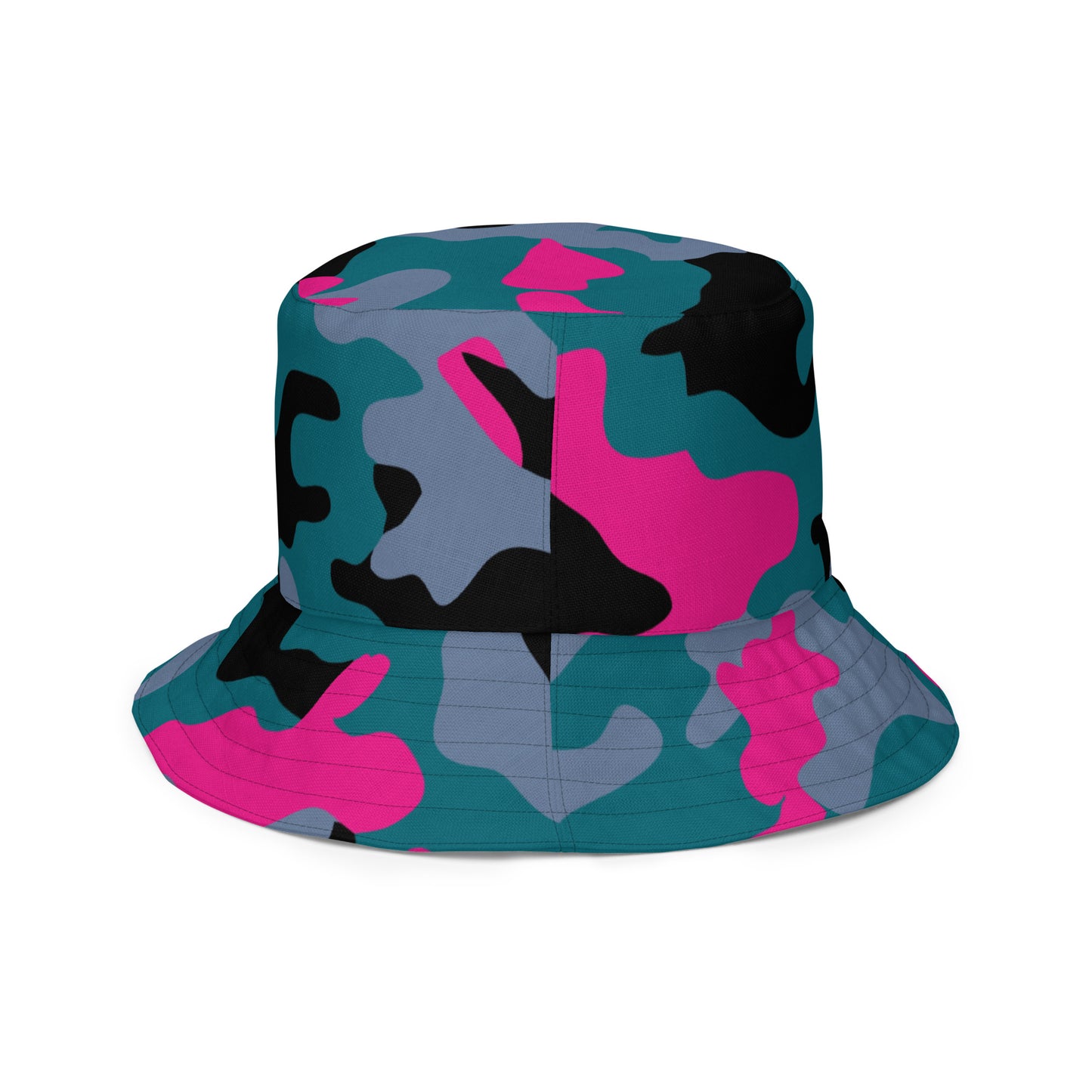 Teal Camo Reversible Bucket Hat